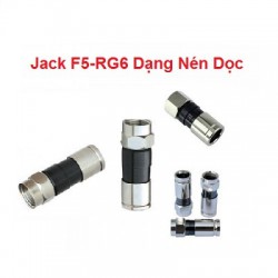 Jack F5 loại nén dùng cho dây cáp đồng trục RG6, Jack nén Tivi 5C, F5, Rắc chảo, Rắc Camera chuyên dụng cho dây Camera